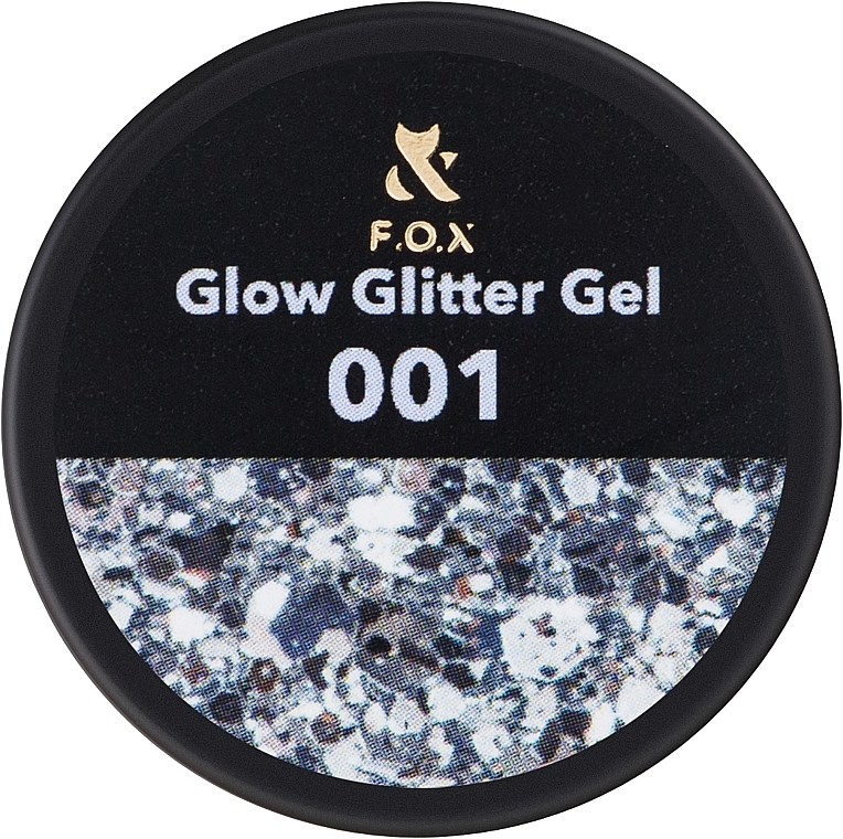 Żelowy lakier do zdobień - F.O.X Glow Glitter Gel