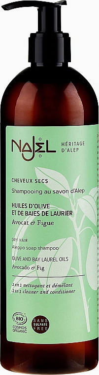Szampon z odżywką 2 w 1 z mydłem aleppo do włosów suchych - Najel Aleppo Soap Shampoo 2 In 1 Cleaner And Conditioner Dry Hair — Zdjęcie N1