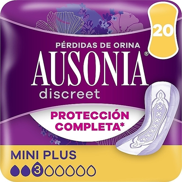 Mini podpaski urologiczne 20 szt - Ausonia Discreet Mini Plus — Zdjęcie N1