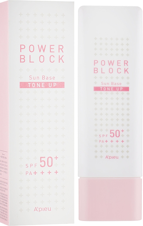 Baza przeciwsłoneczna pod makijaż - A'pieu Power Block Tone Up Sun Base Pink — Zdjęcie N1