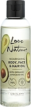 Odżywczy olejek do ciała, twarzy i włosów z organicznym awokado - Oriflame Love Nature Nourishing Body Face And Hair Oil  — Zdjęcie N1