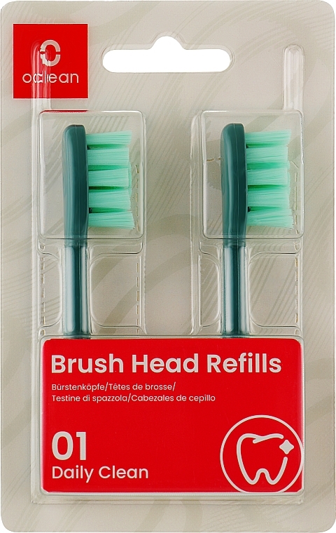 Końcówki do szczoteczek elektrycznych Standard Clean Soft, 2 szt., zielone - Oclean Brush Heads Refills — Zdjęcie N1