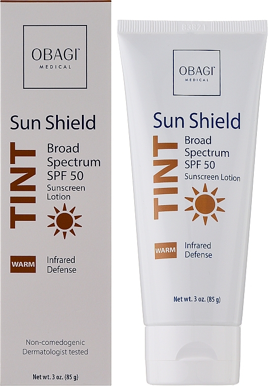 Barierowy krem ochronny do twarzy SPF50 - Obagi Medical Sun Shield Tint Broad Spectrum Spf 50 Warm — Zdjęcie N2