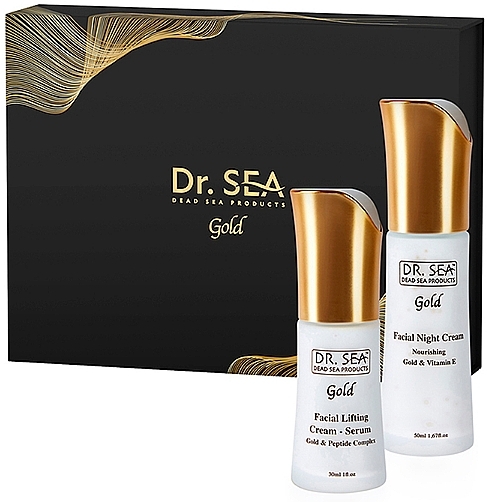 Zestaw - Dr.Sea Gift Gold Box Intensive Nourishment (cr/50ml + ser/30ml) — Zdjęcie N1