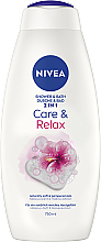 Żel pod prysznic i płyn do kąpieli 2 w 1 Malwa i hibiskus - NIVEA Care & Relax 2 in 1 Shower & Bath — Zdjęcie N1