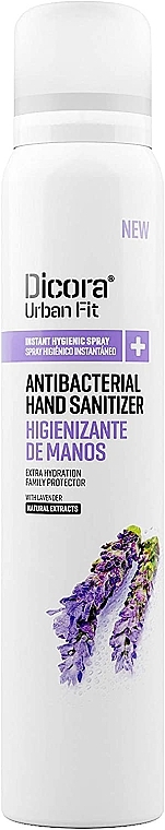 Spray do dezynfekcji rąk o zapachu lawendy - Dicora Urban Fit Protects & Hydrates Hand Sanitizer  — Zdjęcie N3