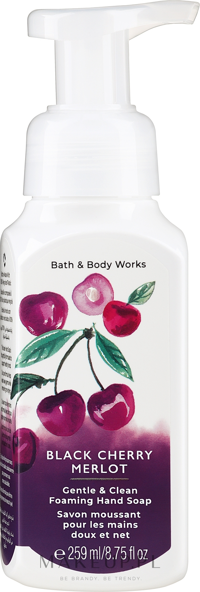 Mydło do rąk w piance Czarna wiśnia i merlot - Bath & Body Works Black Cherry Merlot Gentle Clean Foaming Hand Soap — Zdjęcie 259 ml