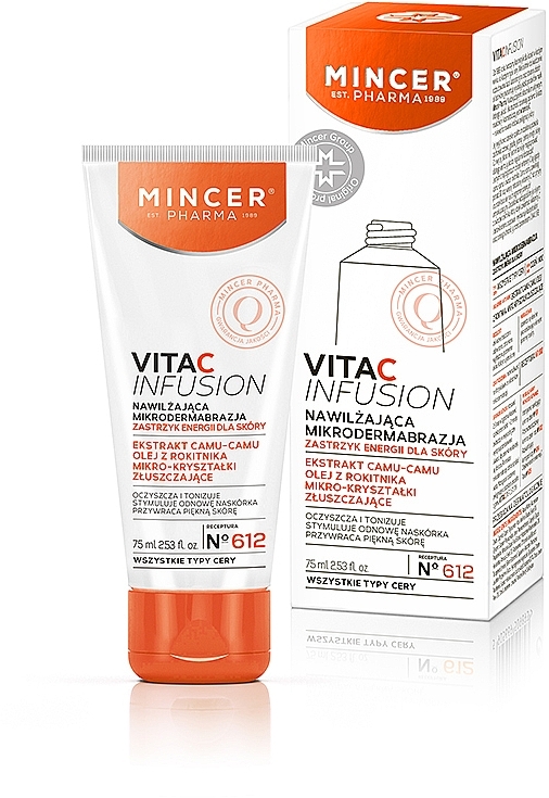 Nawilżająca mikrodermabrazja Zastrzyk energii dla skóry - Mincer Pharma Vita C Infusion N°612 — Zdjęcie N1