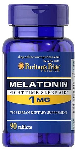 Suplement diety Melatonina, 1 mg - Puritan's Pride Melatonin — Zdjęcie N1