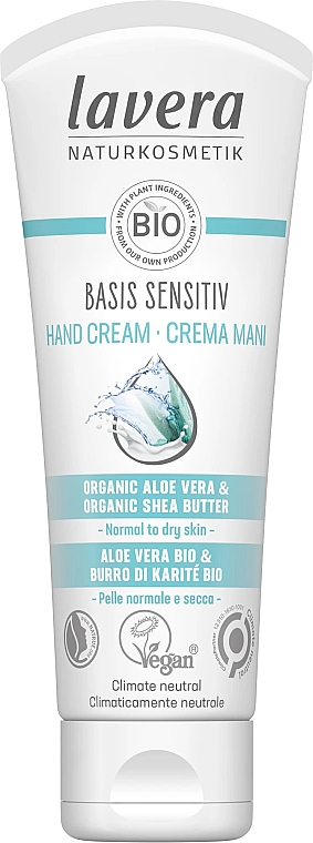 Krem do rąk - Lavera Basis Sensitiv Hand Cream Organic Aloe Vera And Organic Shea — Zdjęcie N1