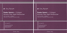 Zestaw Krem do twarzy na noc - Dr. Eve_Ryouth Snake Venom + Collagen Wrinkle Filler Night Moisturiser (cr/2x50ml) — Zdjęcie N1