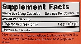 L-Tryptophan na dobry nastrój i spokojny sen - Now Foods L-Tryptophan — Zdjęcie N4