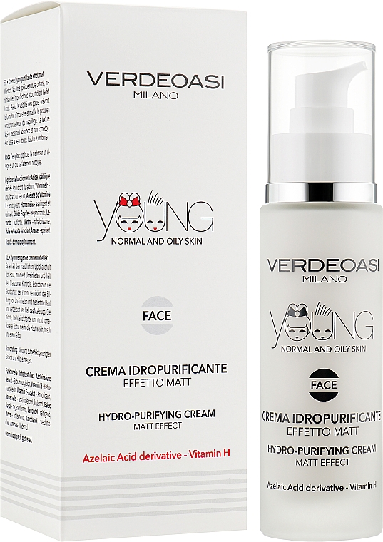 Matujący krem oczyszczająco-nawilżający - Verdeoasi Young Hydro-Purifying Cream Matt Effect — Zdjęcie N2