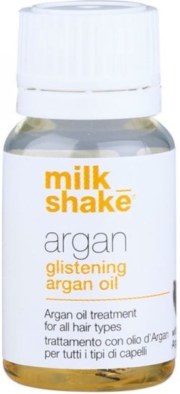 Nabłyszczający olejek arganowy do głębokiej regeneracji i stylizacji wszystkich rodzajów włosów - Milk Shake Argan Glistening Argan Oil — Zdjęcie N1
