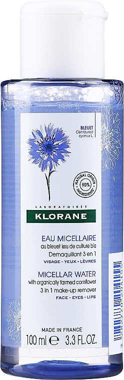 Woda micelarna do twarzy z ekstraktem z bławatka 3 w 1 - Klorane Micellar Water With Cornflower Extract  — Zdjęcie N1