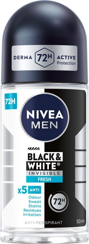 Antyperspirant w kulce dla mężczyzn - NIVEA MEN Black & White Invisible Fresh — Zdjęcie 50 ml