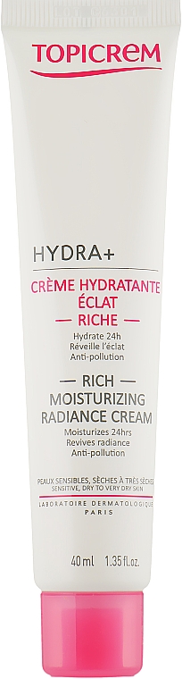 Bogaty krem nawilżający dla rozświetlonej skóry - Topicrem Hydra + Rich Moisturizing Radiance Cream — Zdjęcie N1