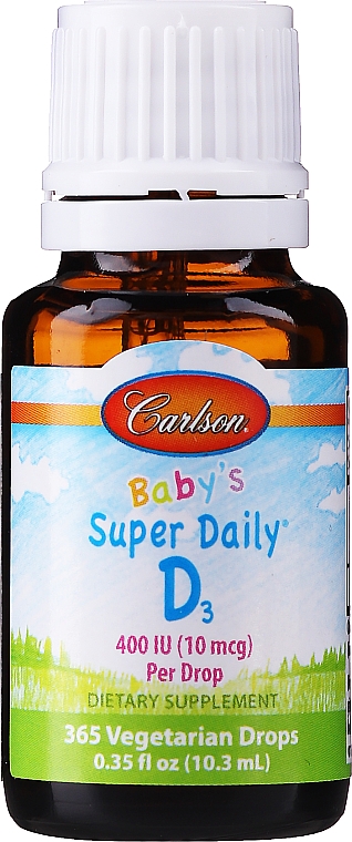 Witamina D3 - Carlson Labs Baby's Super Daily D3 — Zdjęcie N1
