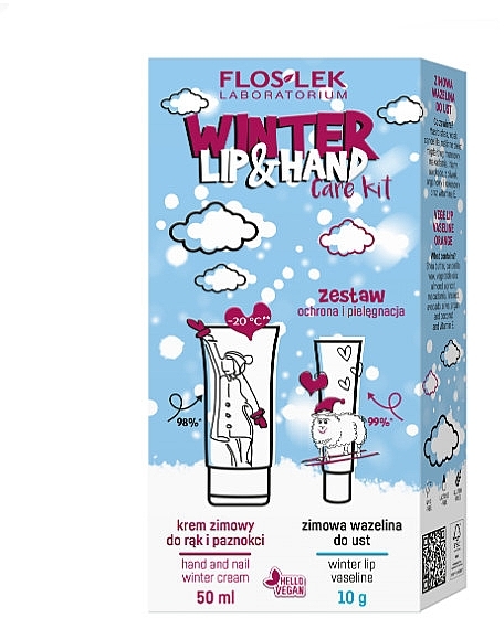 Zestaw do ochrony i pielęgnacji - Floslek Winter Lip&Hand Care Kit (h/mask/50ml + lip/balm/10g) — Zdjęcie N1