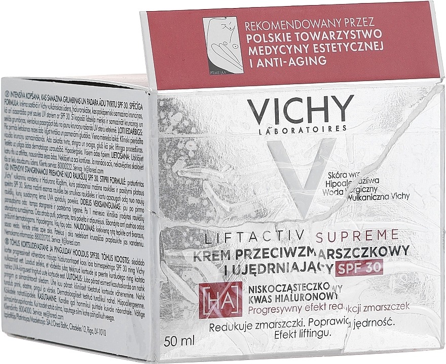 PRZECENA! Ujędrniający krem przeciwzmarszczkowy do twarzy SPF 30 - Vichy Liftactiv Supreme Intensive Anti-Wrinkle Day Cream * — Zdjęcie N3