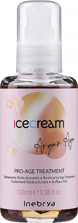 Olej arganowy przeciw rozdwojonym końcówkom - Inebrya Ice Cream Pro Age Treatment Argan Oil — Zdjęcie N1