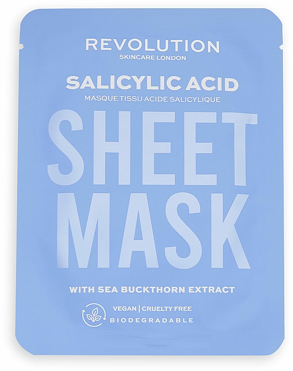 Zestaw do pielęgnacji twarzy - Revolution Skincare Blemish Prone Skin Biodegradable Sheet Mask (3 x f/mask) — Zdjęcie N4