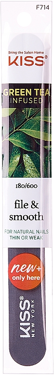 Pilnik do naturalnych paznokci, 180/600 - Kiss Green Tea Infused Nail File — Zdjęcie N3
