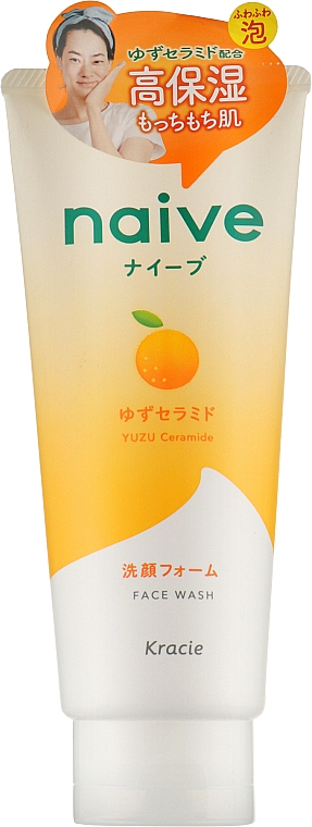 Nawilżająca pianka oczyszczająca z ceramidami yuzu - Kracie Naive Face Wash — Zdjęcie N2