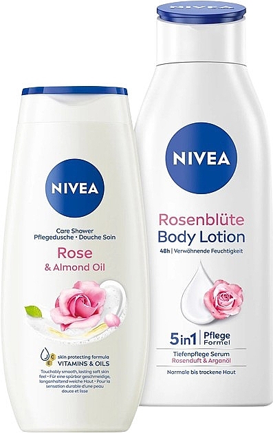 Zestaw - NIVEA Love&Care (sh/gel/250ml + b/lotion/250ml) — Zdjęcie N2