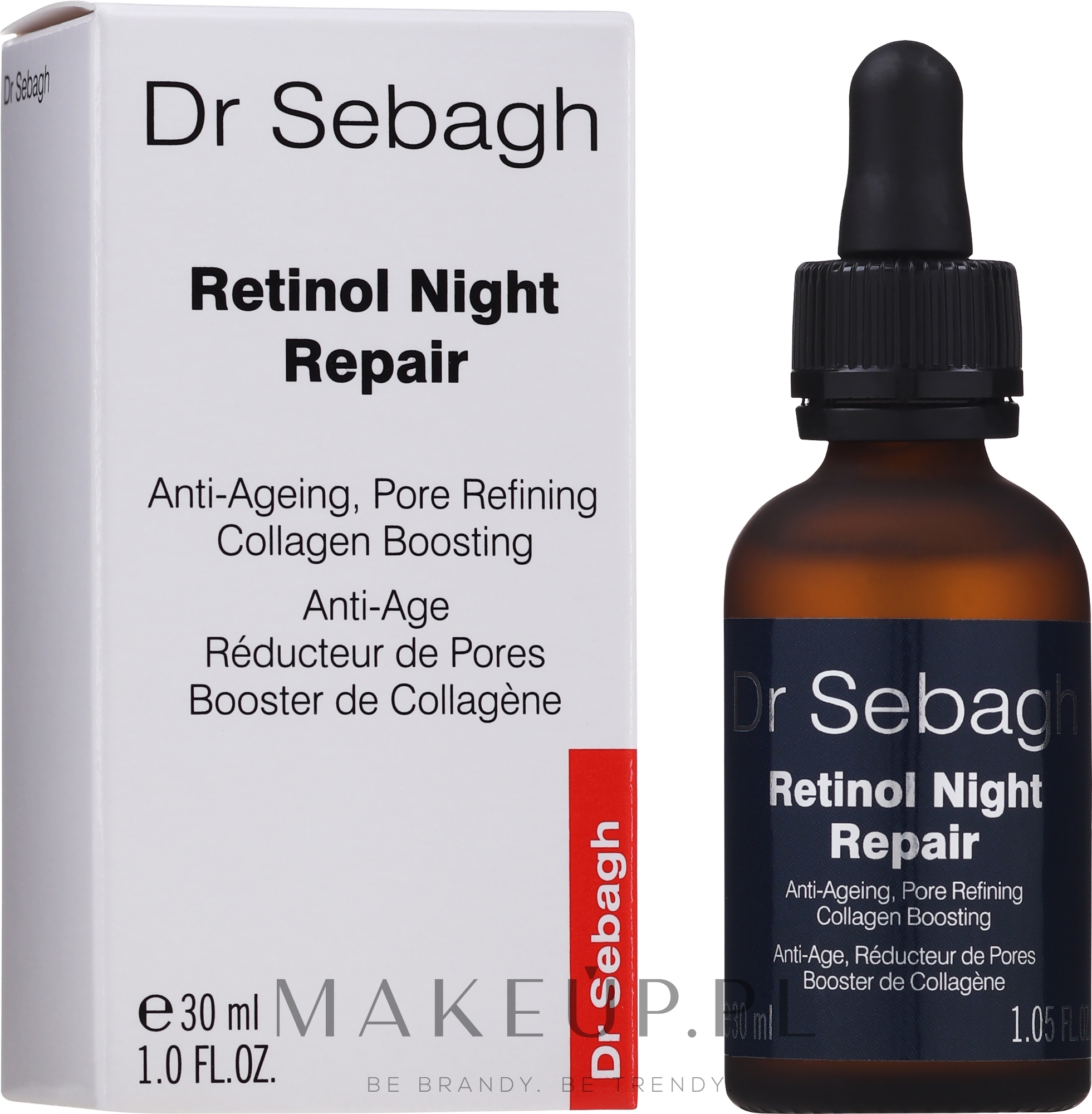 Przeciwstarzeniowe serum na noc z retinolem - Dr Sebagh Retinol Night Repair — Zdjęcie 30 ml