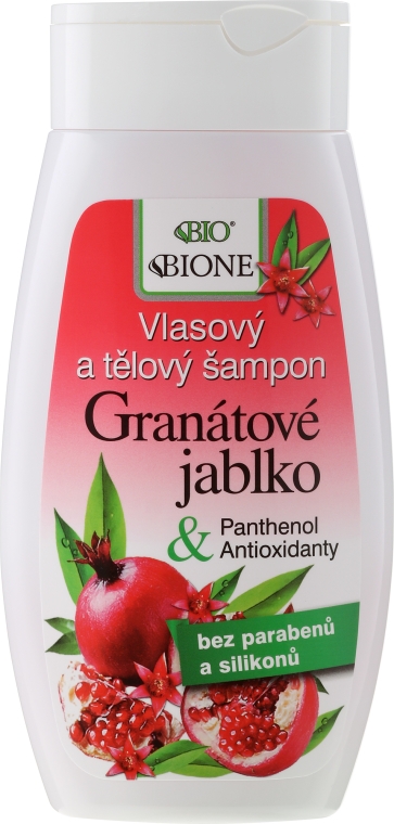 Regenerujący szampon do mycia włosów i ciała z granatem - Bione Cosmetics Pomegranate Hair And Body Shampoo With Antioxidants — Zdjęcie N1