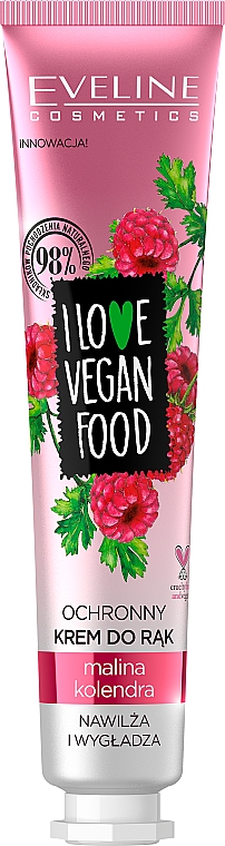 Ochronny krem do rąk Malina i kolendra - Eveline Cosmetics I Love Vegan Food