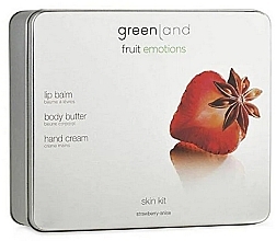 Kup Zestaw - Greenland Green Land Strawbery Skin Kit (lip/balm/3.9g + body/butter/120ml + hand/cream/75ml)