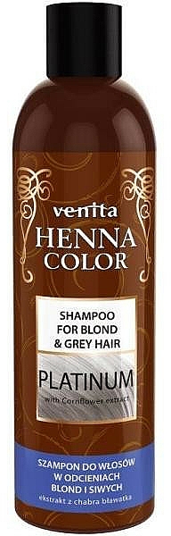 Szampon do włosów blond i siwych - Venita Henna Color Platinum Shampoo