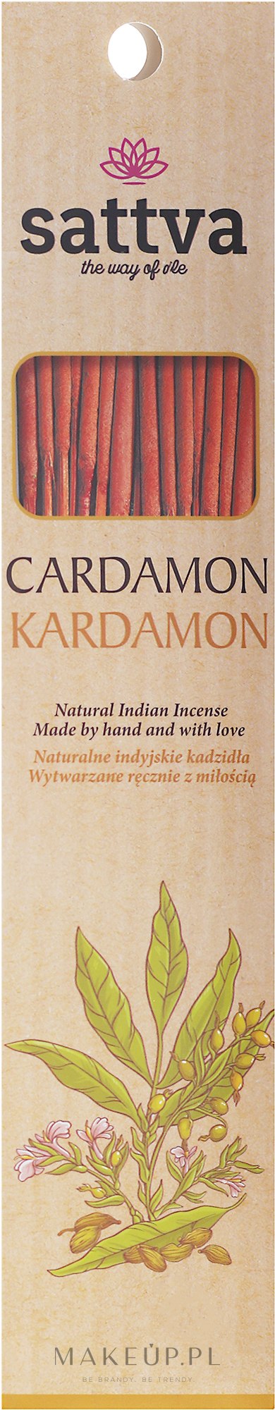 Naturalne indyjskie kadzidła Kardamon - Sattva Kardamon — Zdjęcie 15 szt.