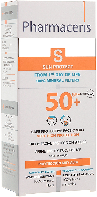 Krem ochronny do twarzy dla dzieci SPF 50+ - Pharmaceris S Safe Sun Protection Cream For Children — Zdjęcie N3