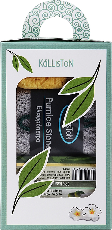 Zestaw, mydło o zapachu jaśminu - Kalliston Gift Box (soap/100g + stone/1pcs + sponge/1pcs) — Zdjęcie N1