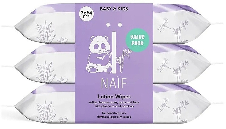 Nawilżane chusteczki do skóry wrażliwej - Naif Lotion Wipes — Zdjęcie N1