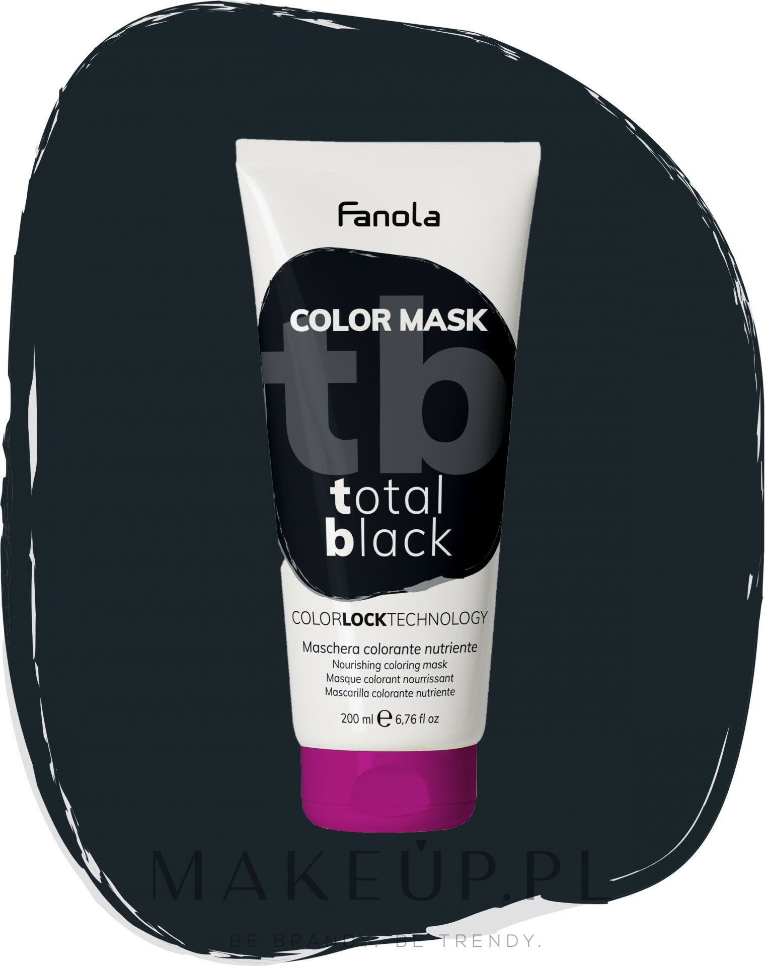 Koloryzująca maska do włosów, 200 ml - Fanola Color Mask — Zdjęcie Black