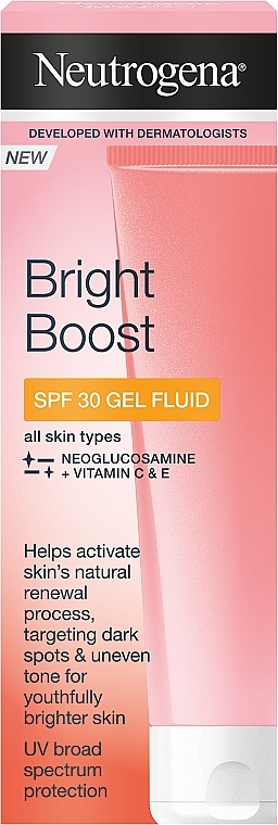 Przeciwsłoneczny żel do twarzy - Neutrogena Bright Boost SPF 30 Gel Fluid — Zdjęcie N2