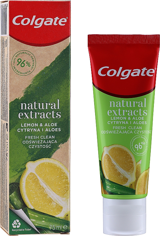 Odświeżająca pasta do zębów - Colgate Natural Extracts Ultimate Fresh Clean Lemon & Aloe	 — Zdjęcie N1