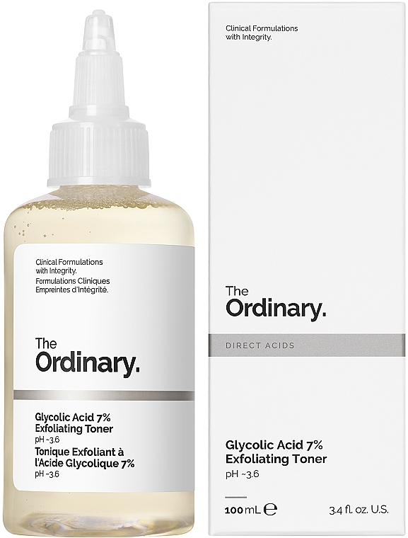 Tonik złuszczający z 7% kwasem glikolowym The Ordinary - Glycolic Acid 7% Exfoliating Toner — Zdjęcie N2