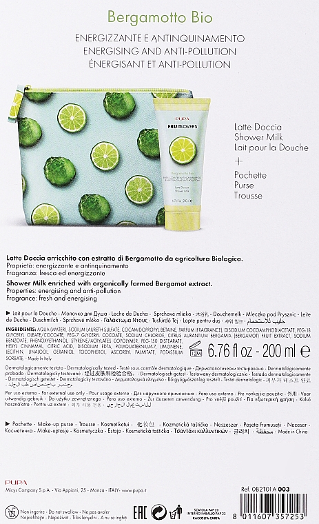 Zestaw - Pupa Friut Lovers Bergamot (sh/milk/200 + bag) — Zdjęcie N3