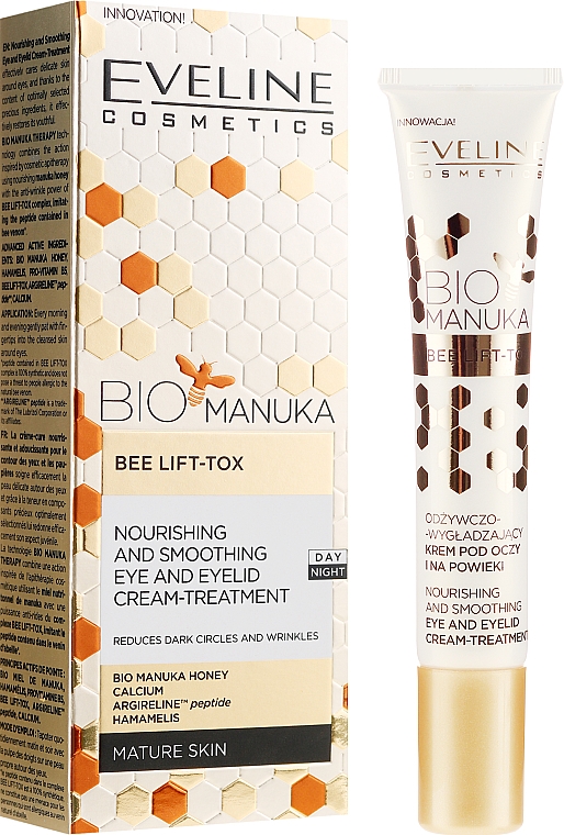 Odżywczo-wygładzający krem-kuracja pod oczy i na powieki - Eveline Cosmetics bioManuka Lift