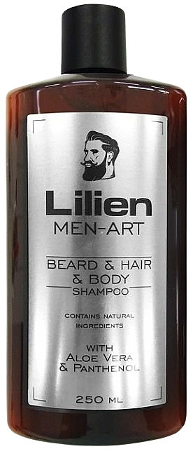 Szampon do brody, włosów i ciała Aloes i pantenol - Lilien Men-Art Beard & Hair & Body Shampoo
