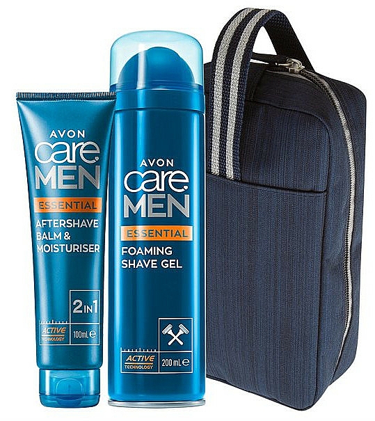 Zestaw - Avon Care Men Essentials Set (balm/100ml + shave/gel/200ml + bag) — Zdjęcie N1