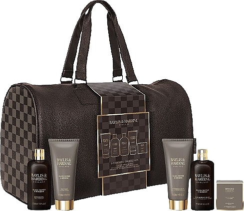 Zestaw, 6 produktów - Baylis & Harding Black Pepper & Ginseng Men's Luxury Travel Bag Gift Set — Zdjęcie N1