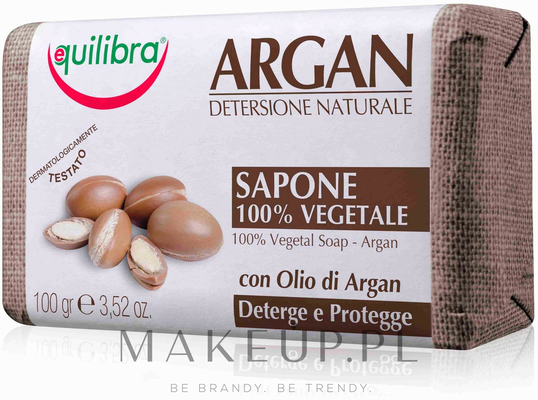 Arganowe mydło w kostce - Equilibra Argan Line Soap — Zdjęcie 100 g