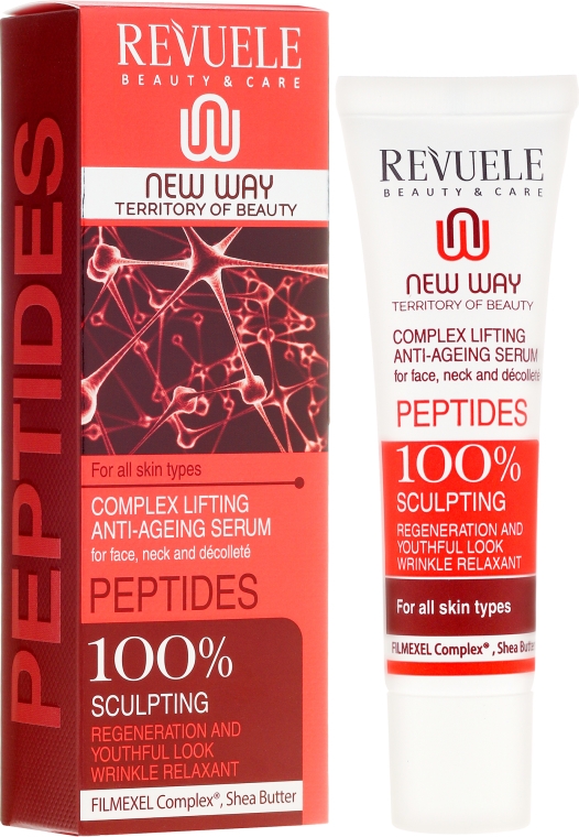 Liftingujące serum przeciwstarzeniowe do twarzy, szyi i dekoltu - Revuele Peptides Complex Lifting Anti-Ageing Serum For Face, Neck And Décolleté