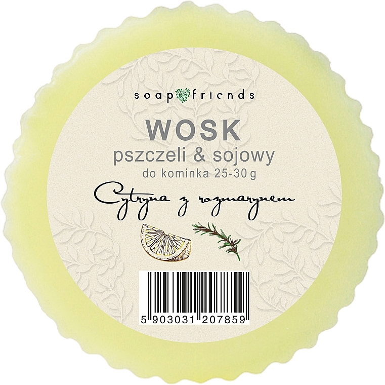 Wosk pszczeli i sojowy do kominka Cytryna i rozmaryn - Soap&Friends Wox Lemon With Rosemary — Zdjęcie N1